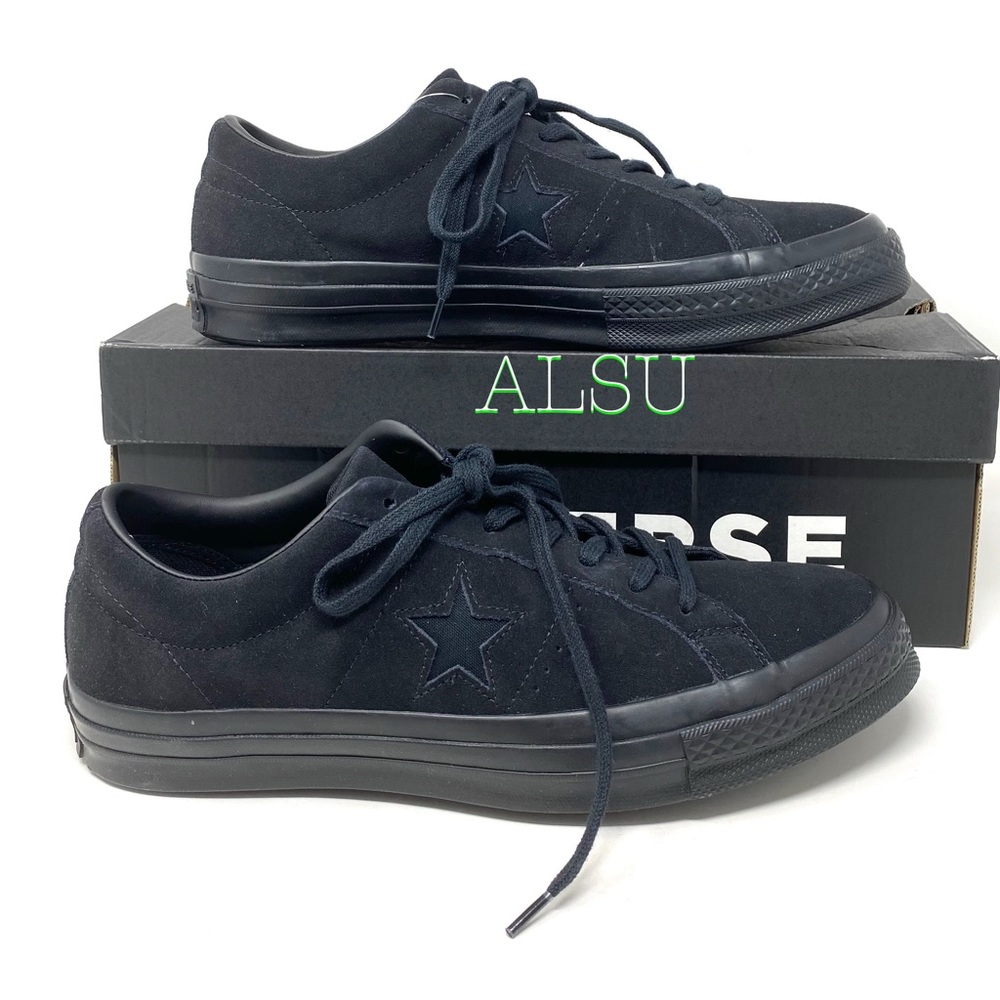 Converse One Star Suede Low Top Black Men Sneakers - Picture 2 of 9